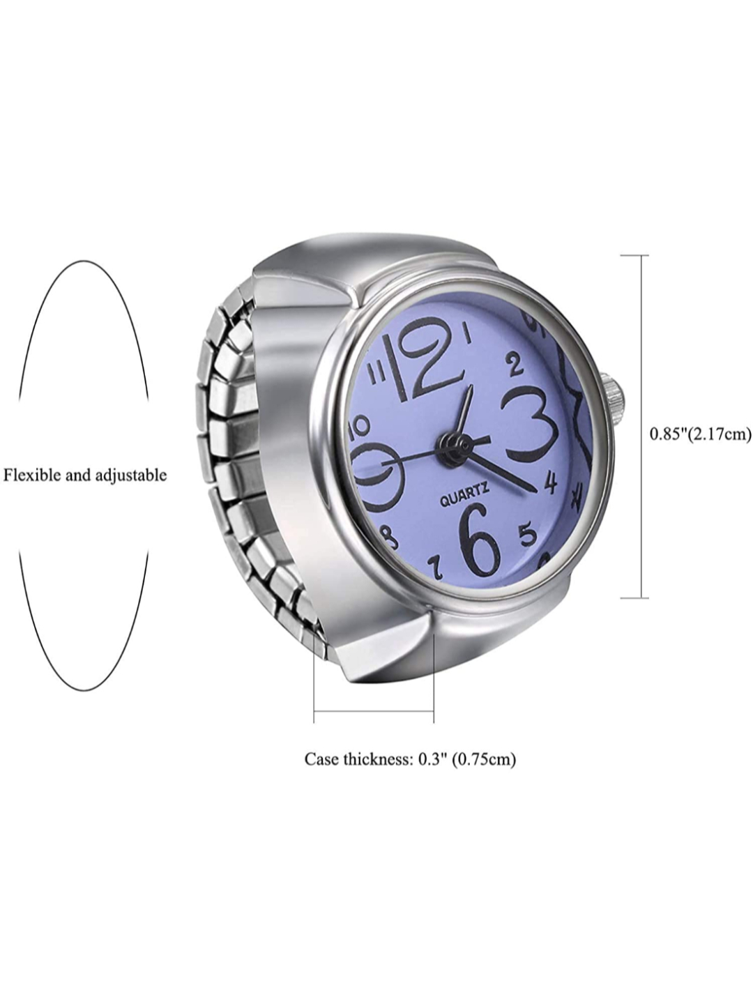 YouBella Jewellery Stylish Finger Ring Watch Jewellery Alloy Silver Plated Ring for Girls/Women and Boys/Men (Dark Blue)