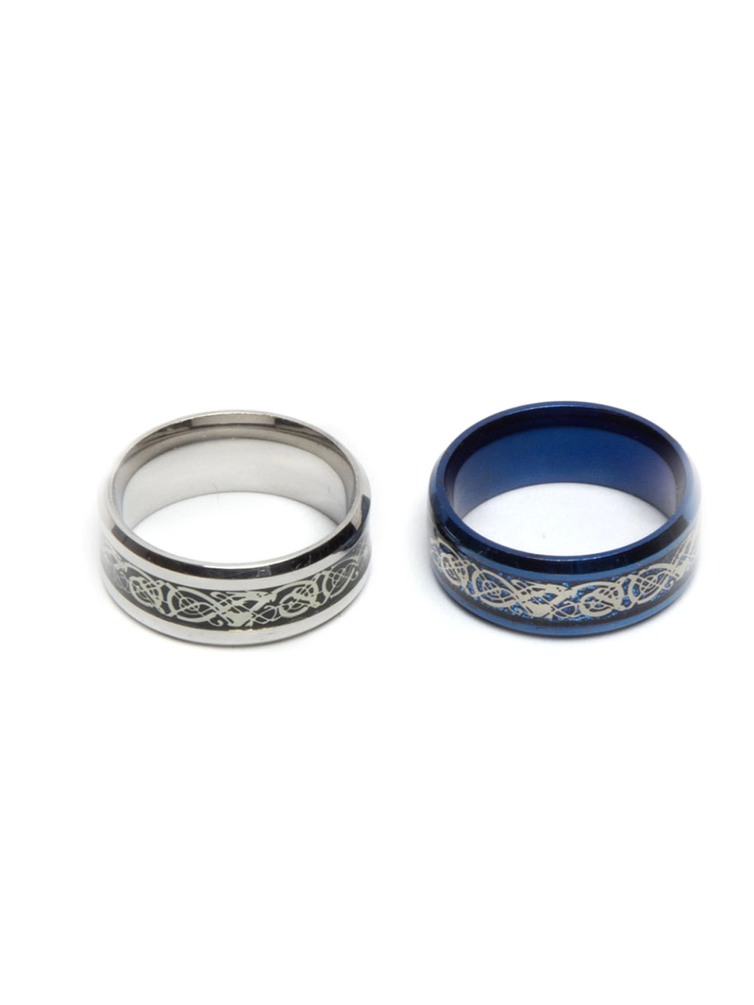 YouBella Boys/Men's Silver Plated Stainless Steel Ring Jewellery Combo (Style 2)