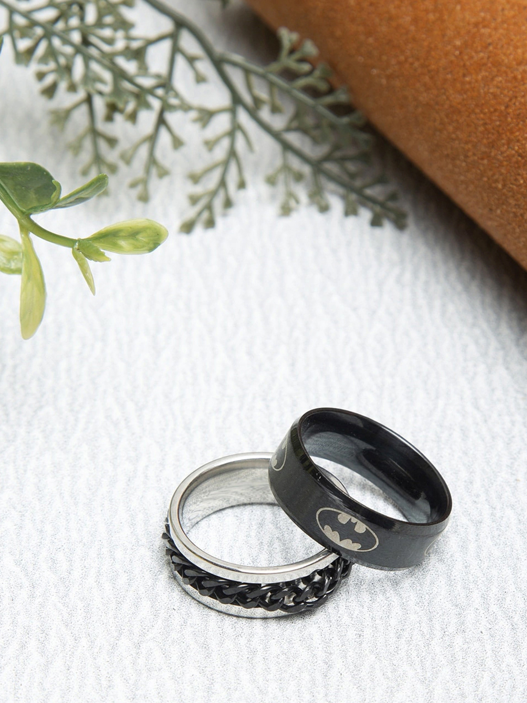 YouBella Jewellery Silver Plated Stainless Steel Ring Combo for Men (Style 3)