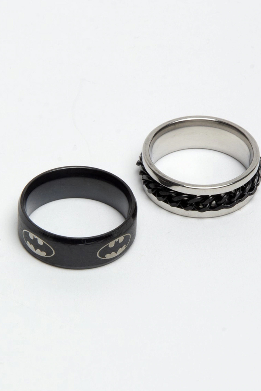 YouBella
Men Set Of 2 Black & Silver-Toned Textured Finger Rings