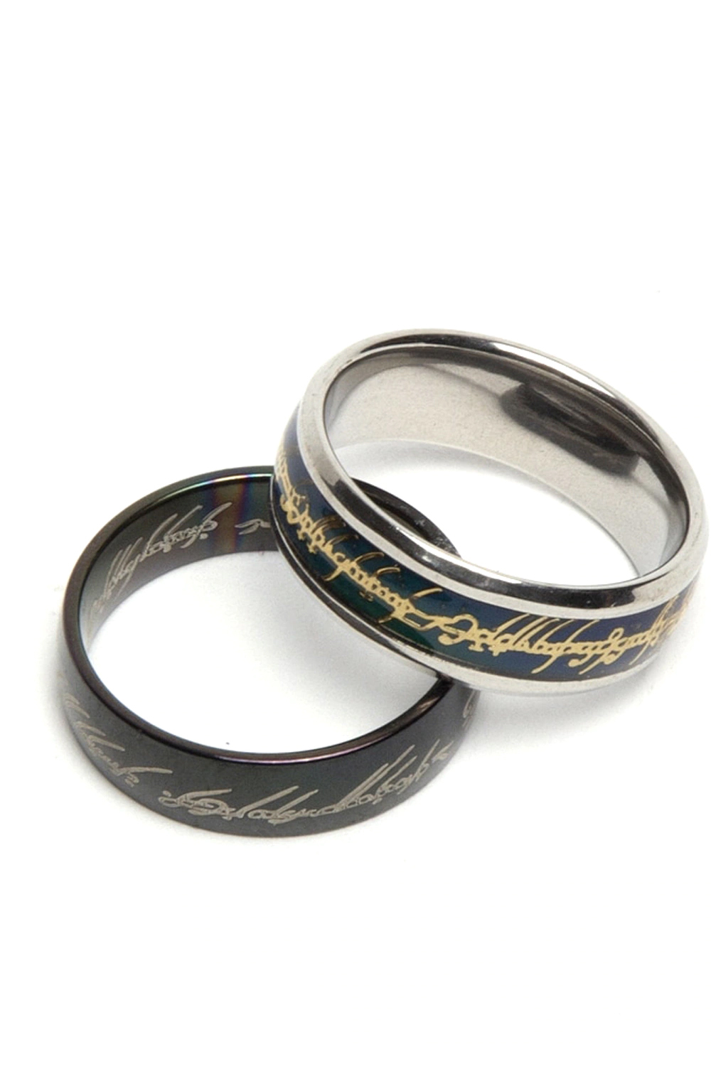 YouBella
Men Set Of 2 Black And Navy Blue Textured Rings
