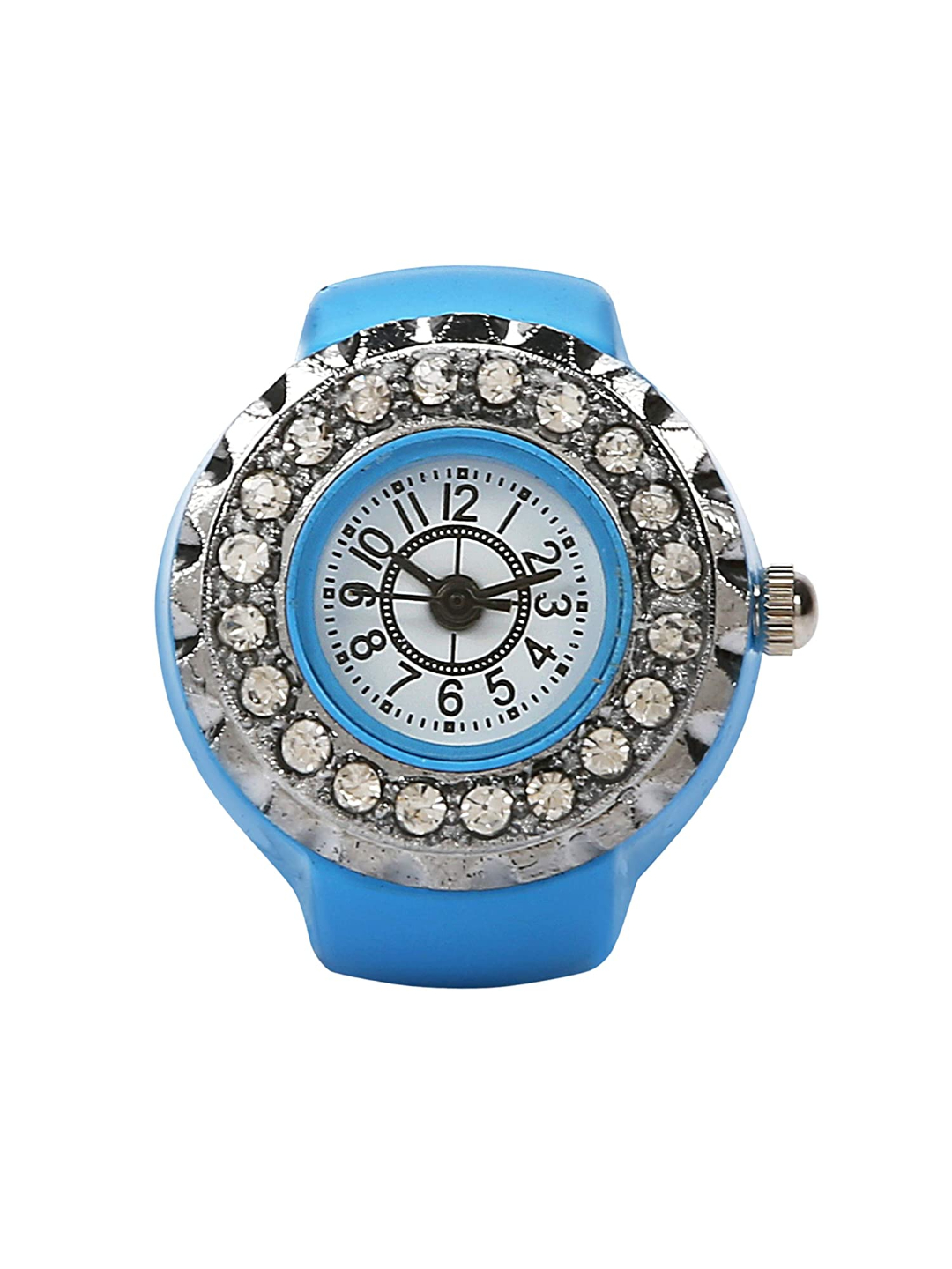 YouBella Jewellery Stylish Finger Ring Watch Jewellery Alloy Ring for Girls/Women and Boys/Men (Blue)
