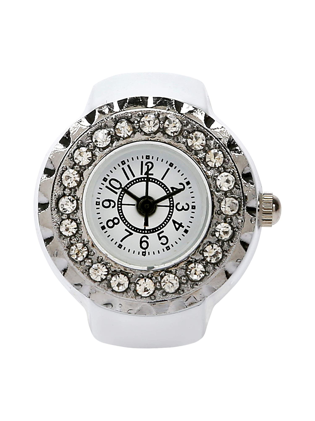 YouBella Jewellery Stylish Finger Ring Watch Jewellery Alloy Ring for Girls/Women and Boys/Men (White)