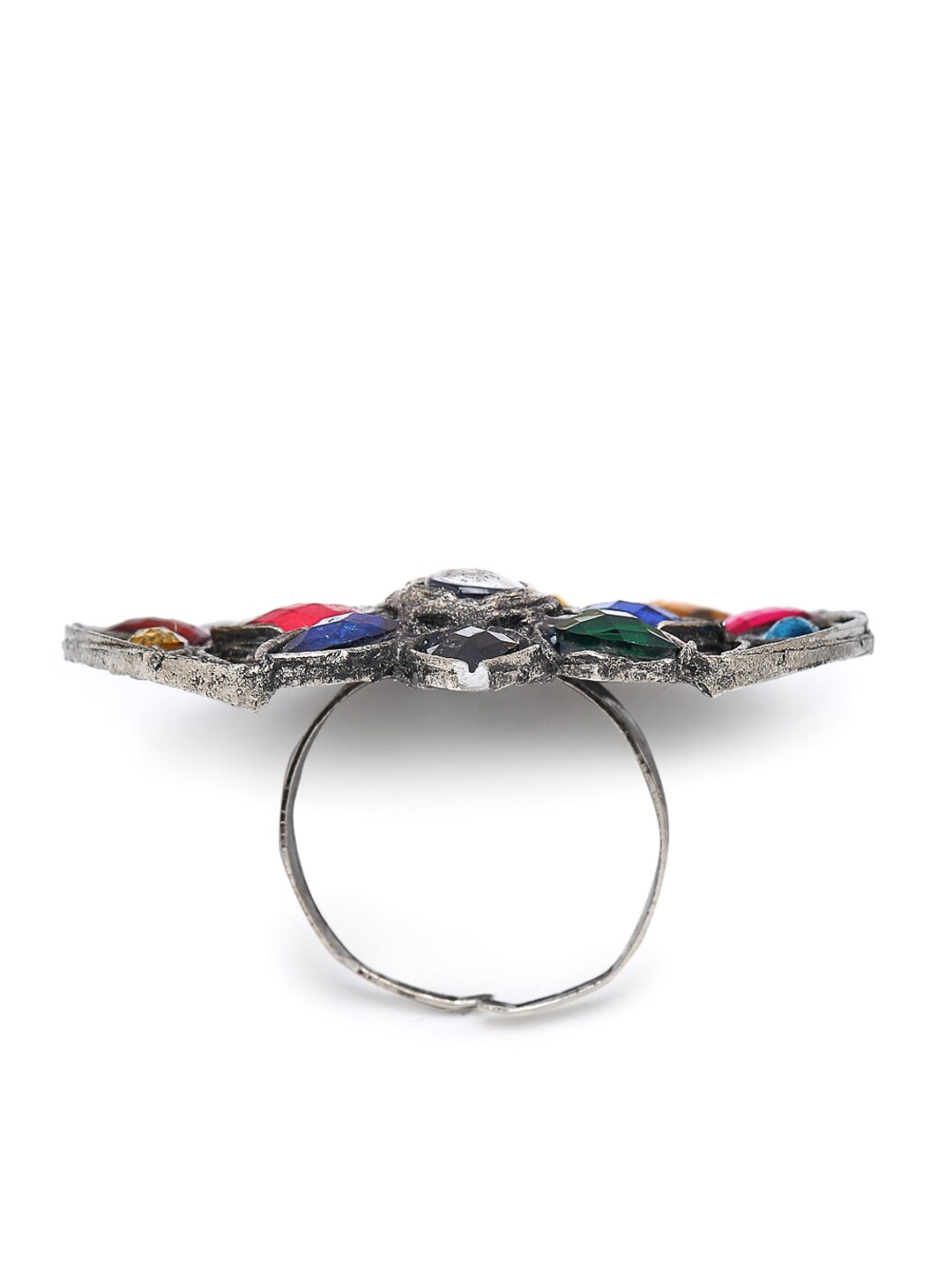 YouBella
Multicoloured Stone-Studded Afgan Adjustable Finger Ring