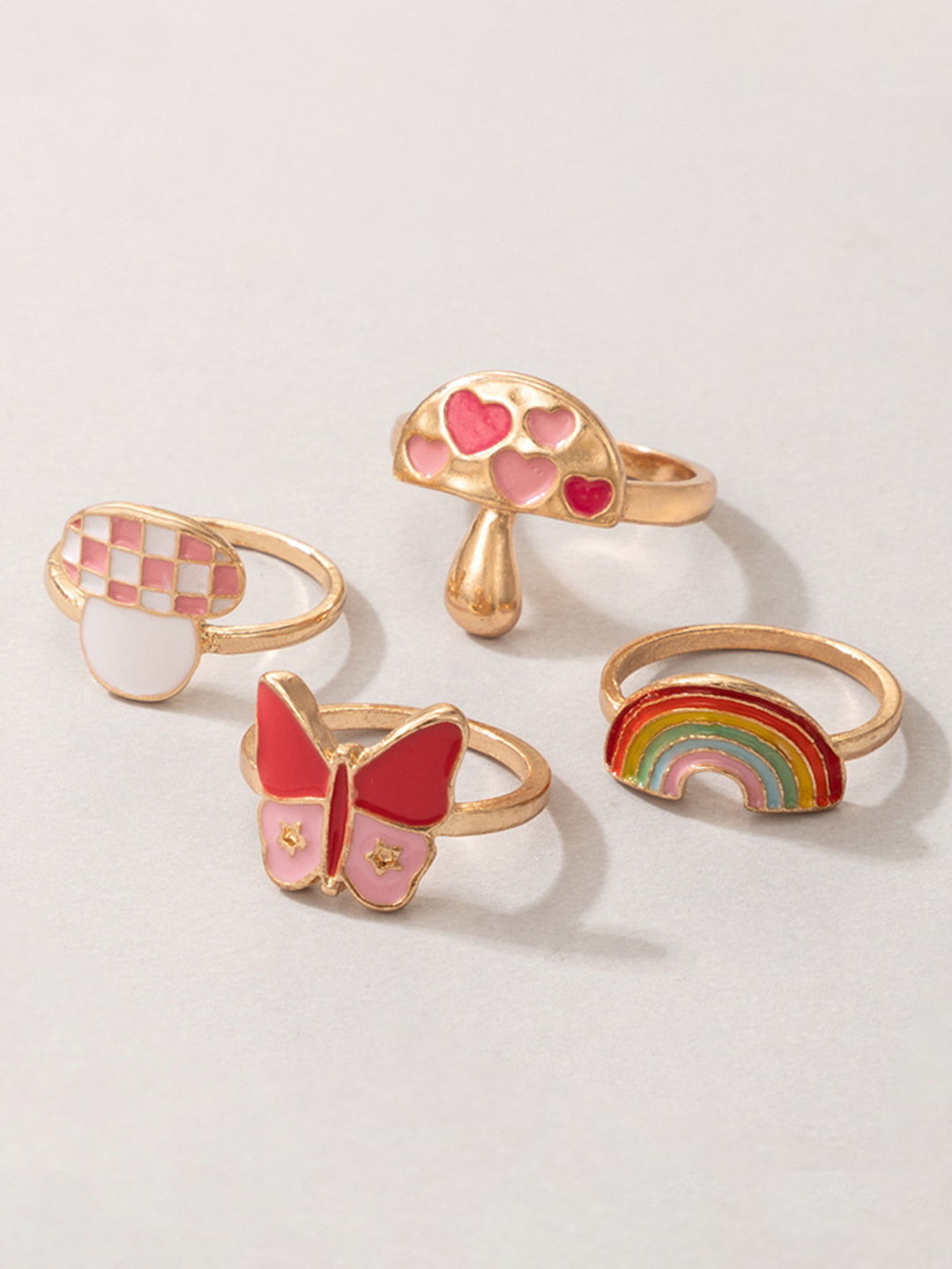 YouBella Jewellery Gold Plated Enamelled Combo of Rings for Girls and Women (Combo 2)