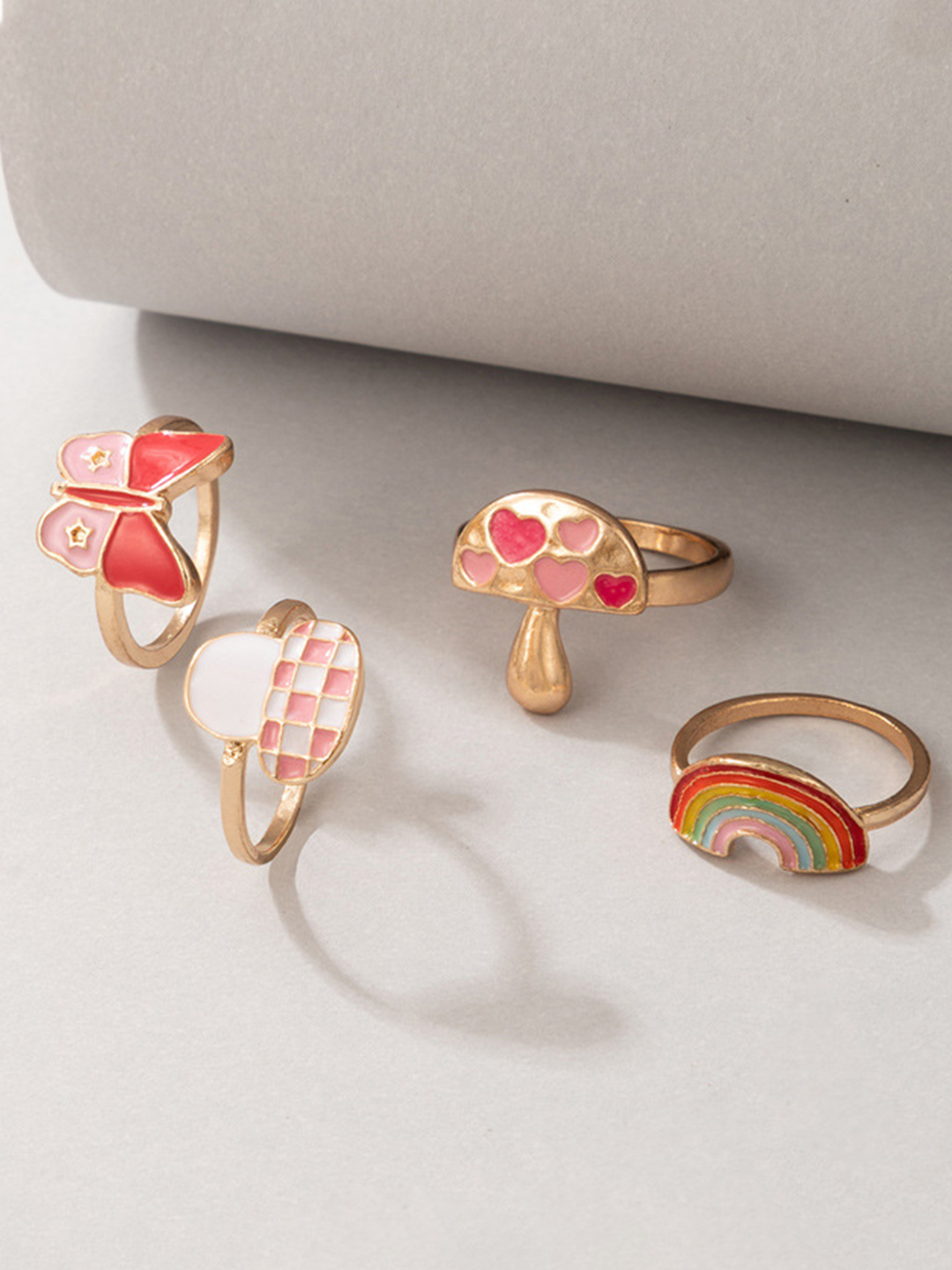 YouBella Jewellery Gold Plated Enamelled Combo of Rings for Girls and Women (Combo 2)
