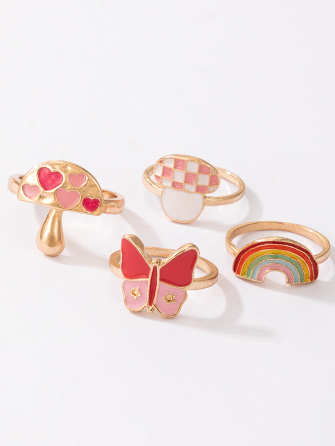 YouBella Jewellery Gold Plated Enamelled Combo of Rings for Girls and Women (Combo 2)