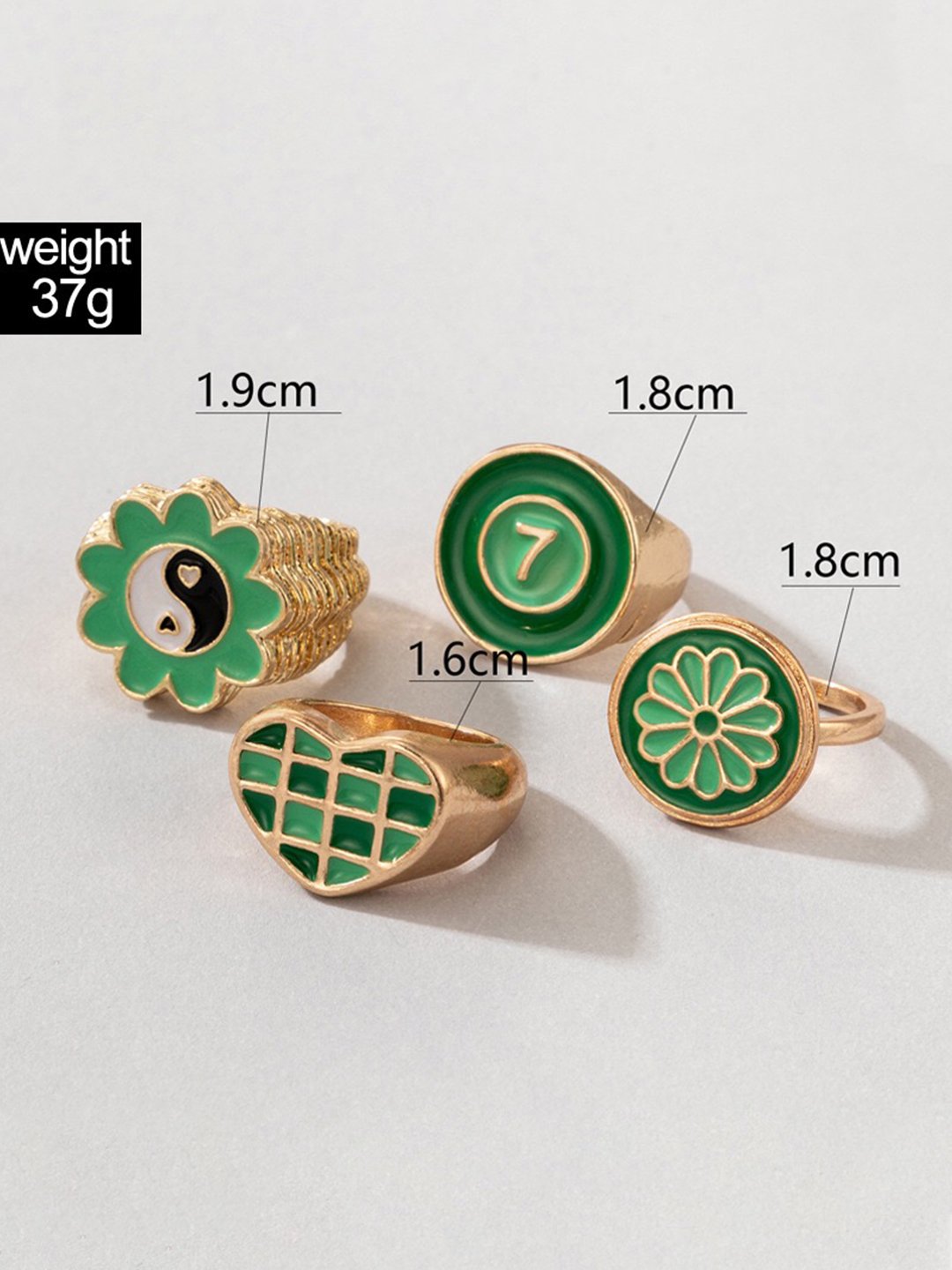 YouBella Jewellery Gold Plated Enamelled Combo of Rings for Girls and Women (Combo 3)