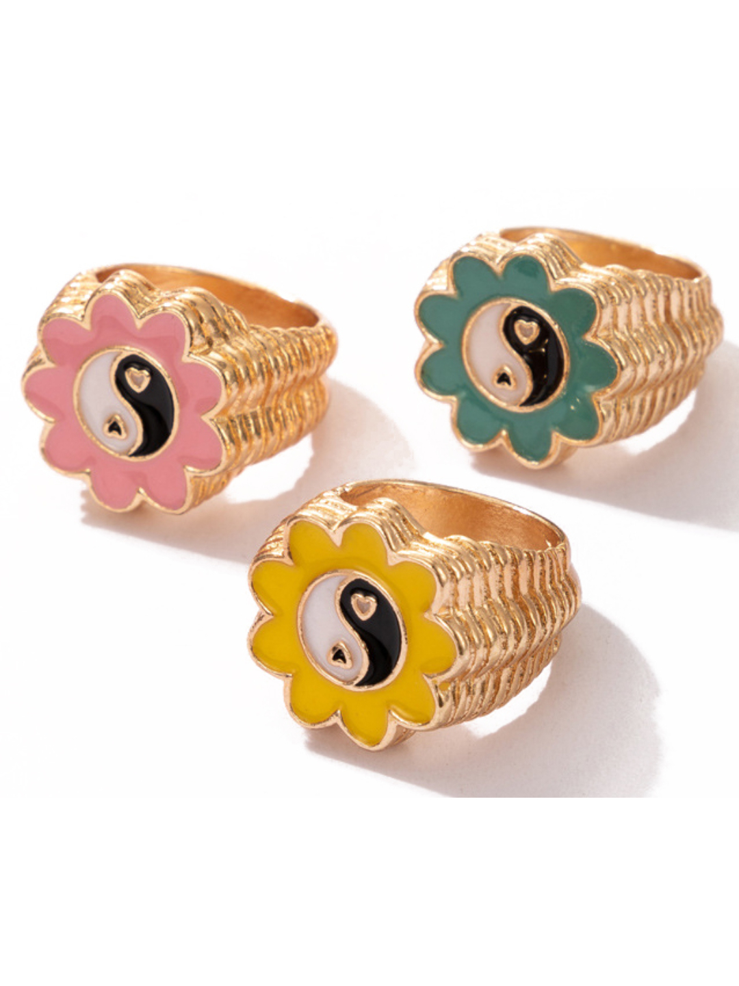 YouBella Jewellery Gold Plated Enamelled Combo of Rings for Girls and Women (Combo 4)