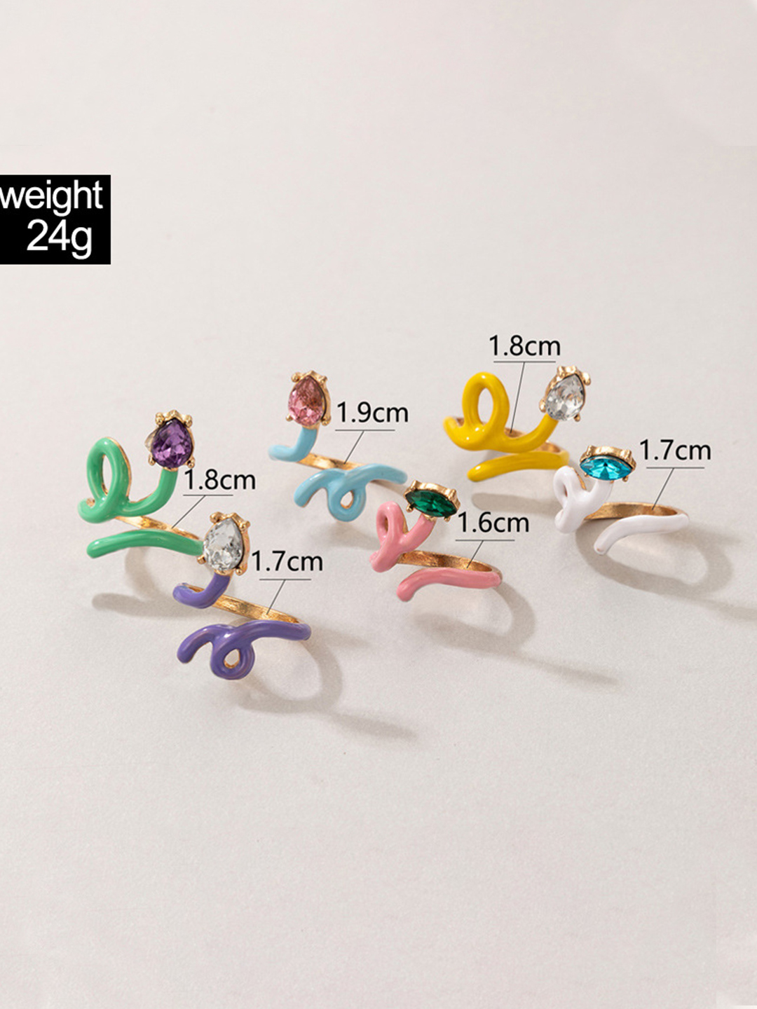 YouBella Jewellery Gold Plated Enamelled Combo of Rings for Girls and Women (Combo 6)