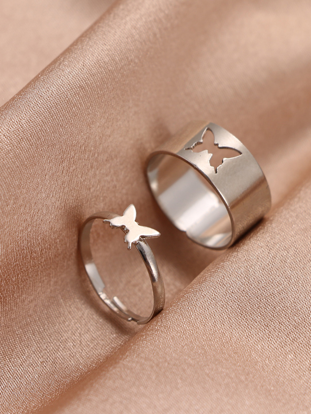 YouBella Jewellery Silver Plated Combo of 2 Rings for Girls and Women (Silver) (YBRG_20165)