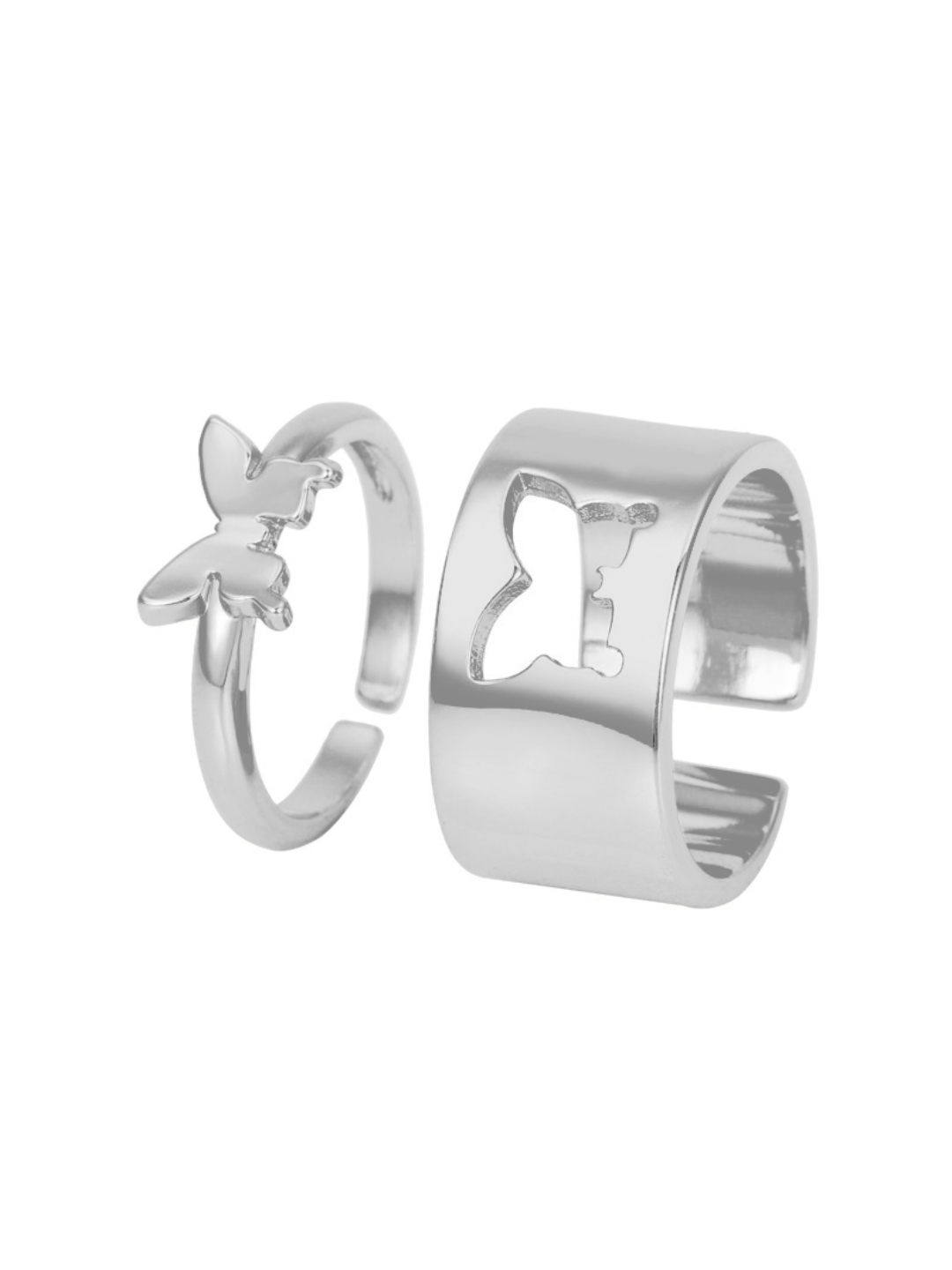 YouBella Jewellery Silver Plated Combo of 2 Rings for Girls and Women (Silver) (YBRG_20165)