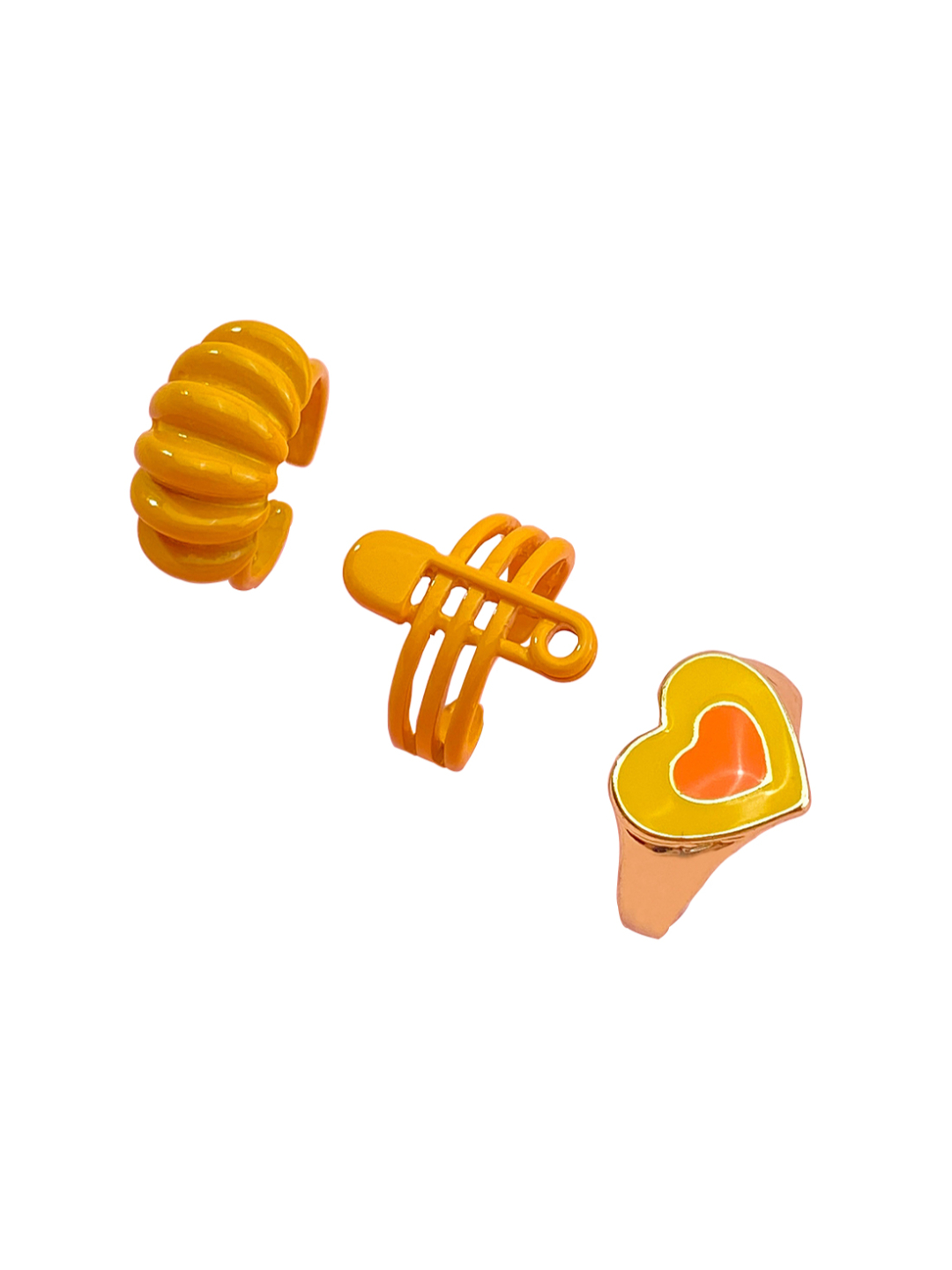 YouBella Jewellery Combo of 3 Rings for Girls and Women (Yellow) (YBRG_20169)