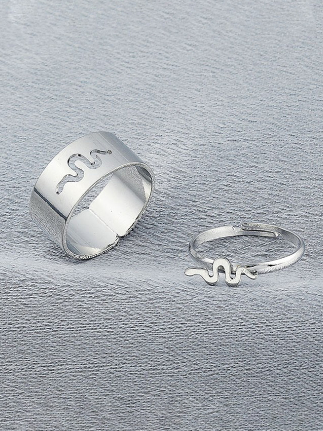 YouBella Jewellery Silver Plated Combo of 2 Rings for Girls and Women (Silver) (YBRG_20171)