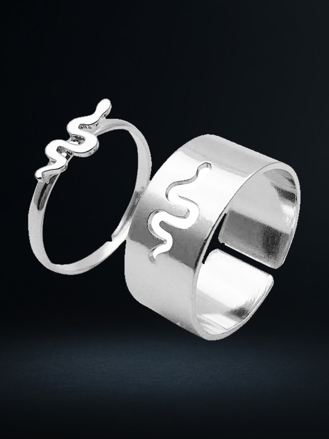 YouBella Jewellery Silver Plated Combo of 2 Rings for Girls and Women (Silver) (YBRG_20171)
