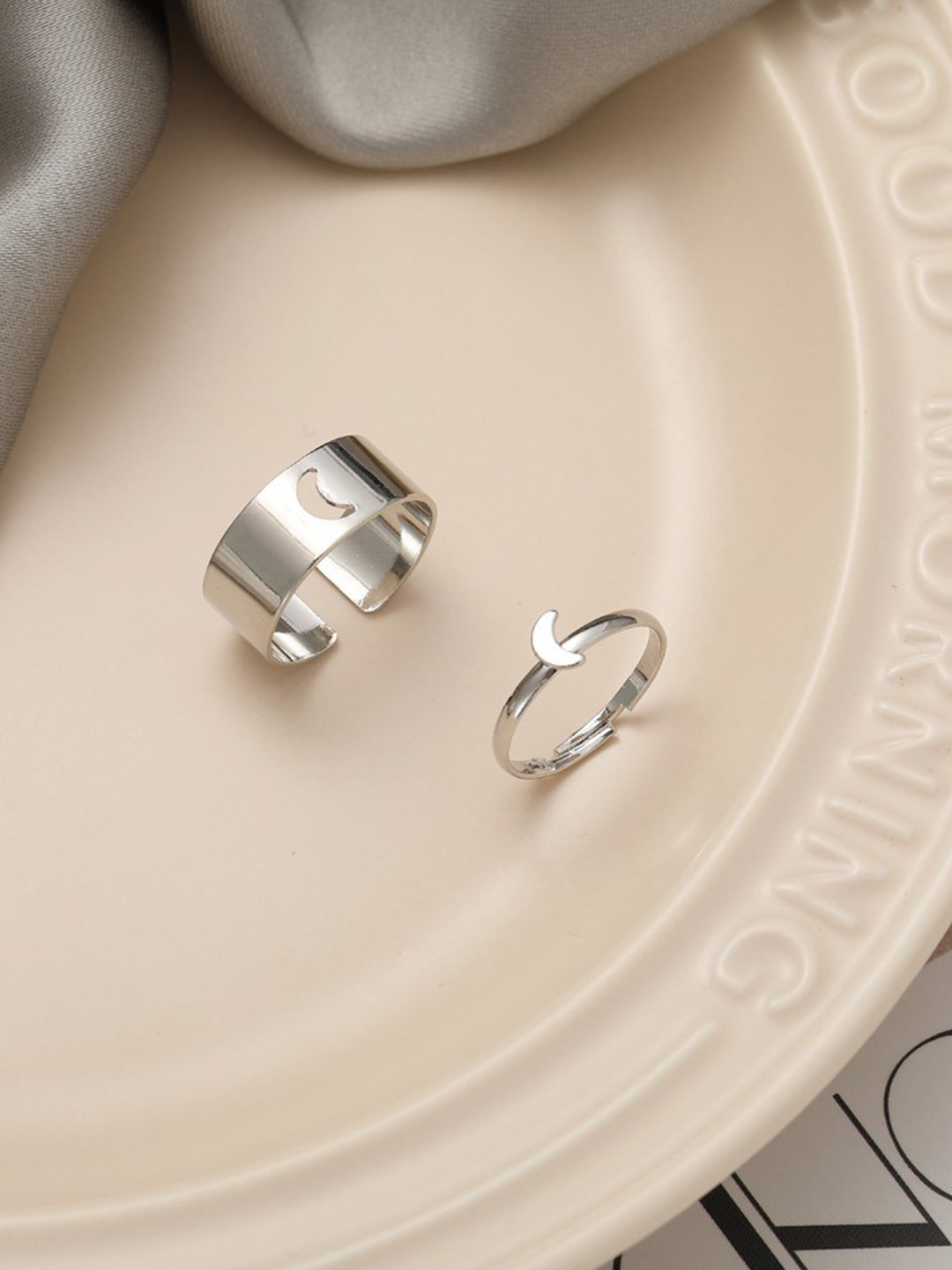 YouBella Jewellery Silver Plated Combo of 2 Rings for Girls and Women (Silver) (YBRG_20172)