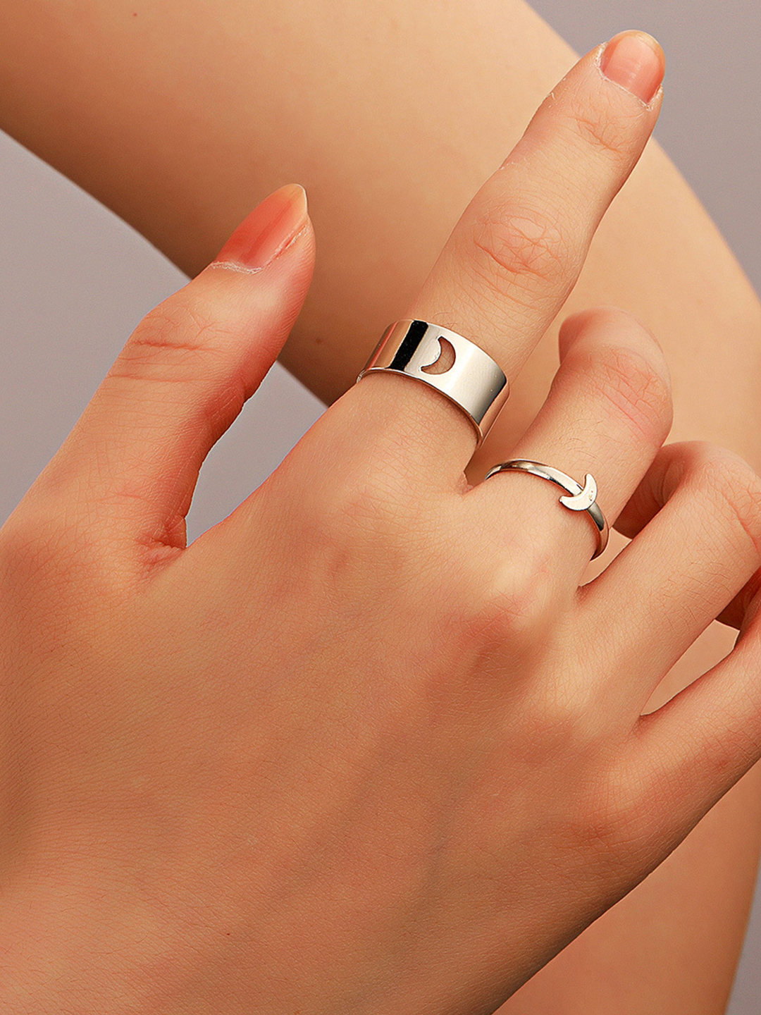 YouBella Jewellery Silver Plated Combo of 2 Rings for Girls and Women (Silver) (YBRG_20172)