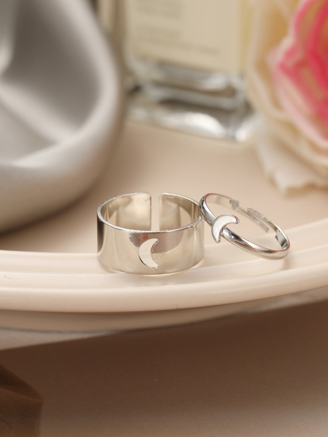YouBella Jewellery Silver Plated Combo of 2 Rings for Girls and Women (Silver) (YBRG_20172)