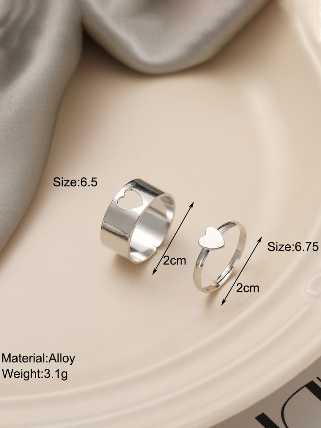 YouBella Jewellery Silver Plated Combo of 2 Rings for Girls and Women (Silver) (YBRG_20173)