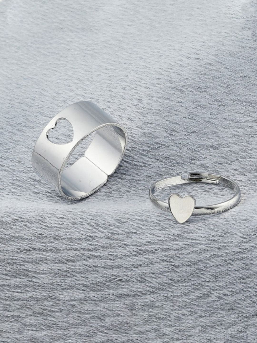 YouBella Jewellery Silver Plated Combo of 2 Rings for Girls and Women (Silver) (YBRG_20173)