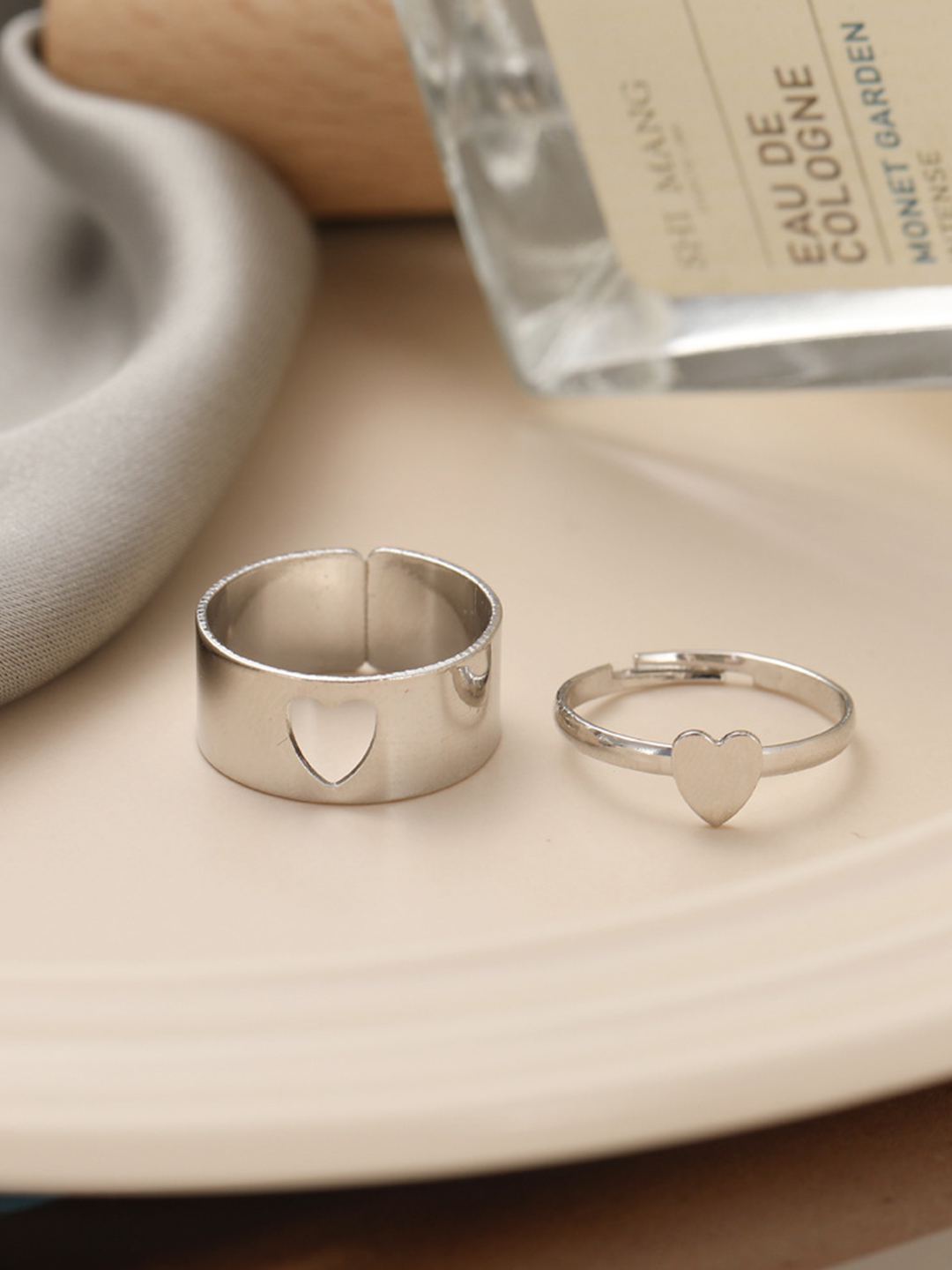 YouBella Jewellery Silver Plated Combo of 2 Rings for Girls and Women (Silver) (YBRG_20173)