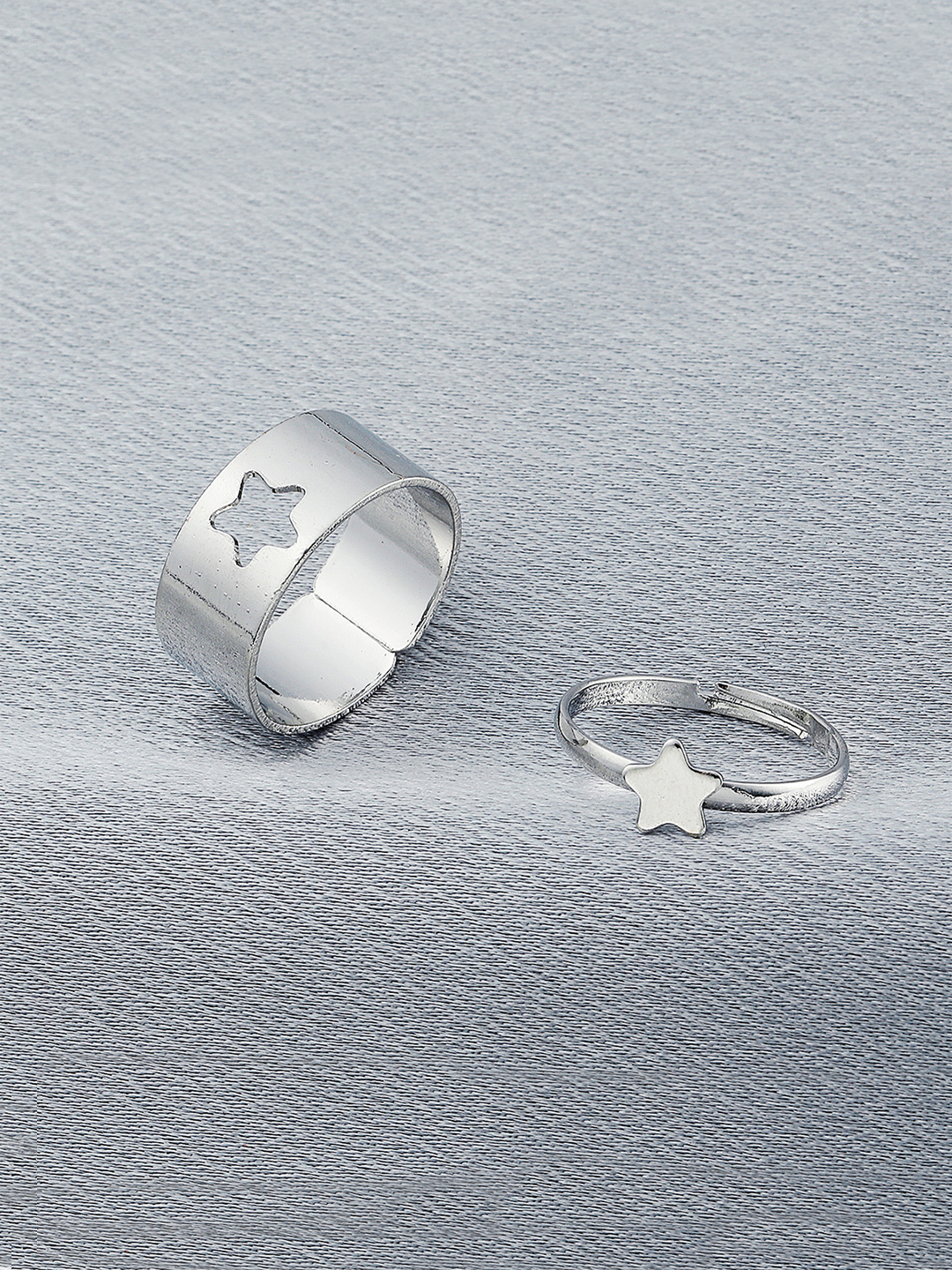 YouBella Jewellery Silver Plated Combo of 2 Rings for Girls and Women (Silver) (YBRG_20174)