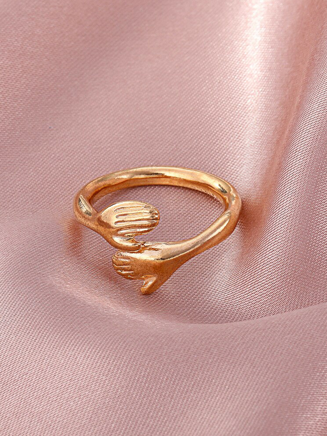 YouBella Jewellery Gold Plated Hug Ring for Men and Women (Gold)