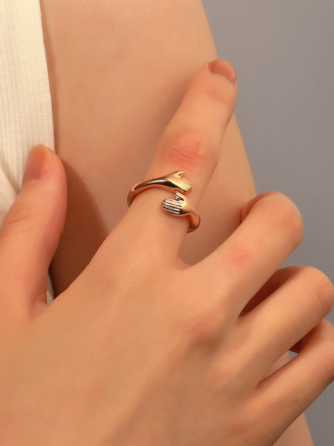 YouBella Jewellery Gold Plated Hug Ring for Men and Women (Gold)