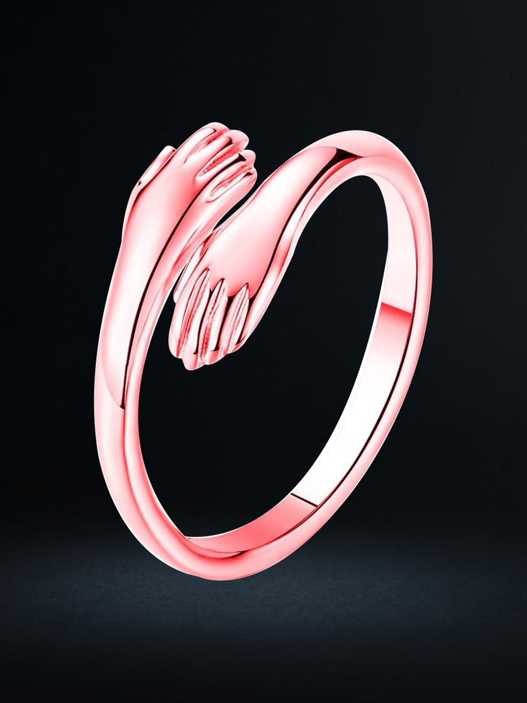 YouBella Jewellery Gold Plated Hug Ring for Men and Women (Rose Gold)