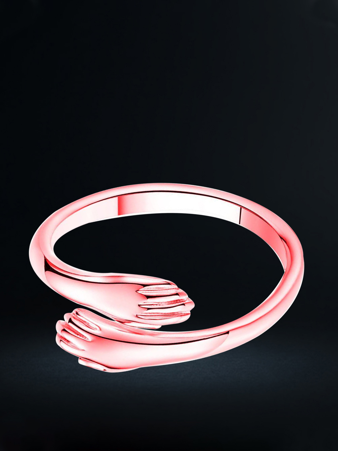 YouBella Jewellery Gold Plated Hug Ring for Men and Women (Rose Gold)
