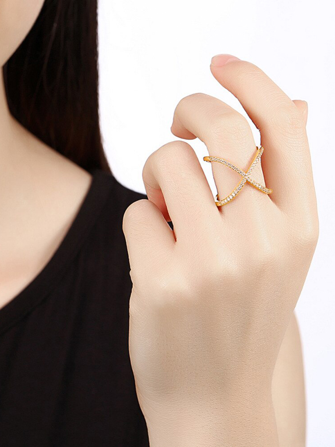 YouBella Jewellery Celebrity Style Gold Plated Ring for Girls and Women (Gold) (YBRG_20206)