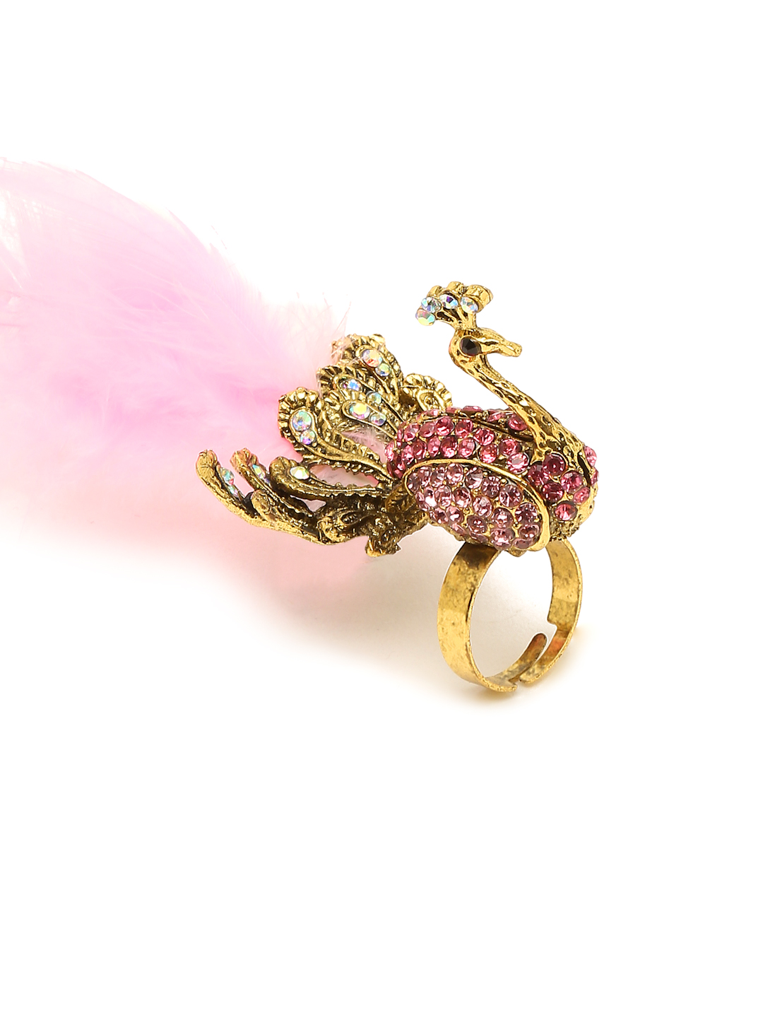 YouBella Women Fashion Stylish and Trendy  Jewellery Peacock Design Finger Ring for Women and Girls