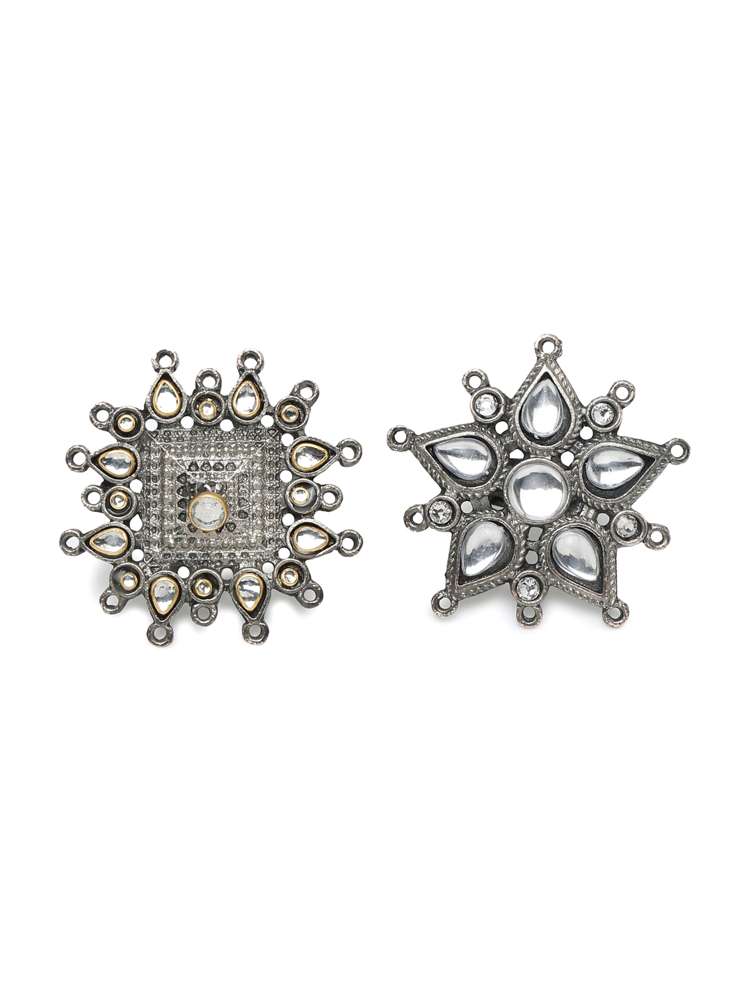 YouBella Jewellery Celebrity Inspired Oxidised Combo of 2 Rings for Girls and Women (Silver) (YBRG_20253)