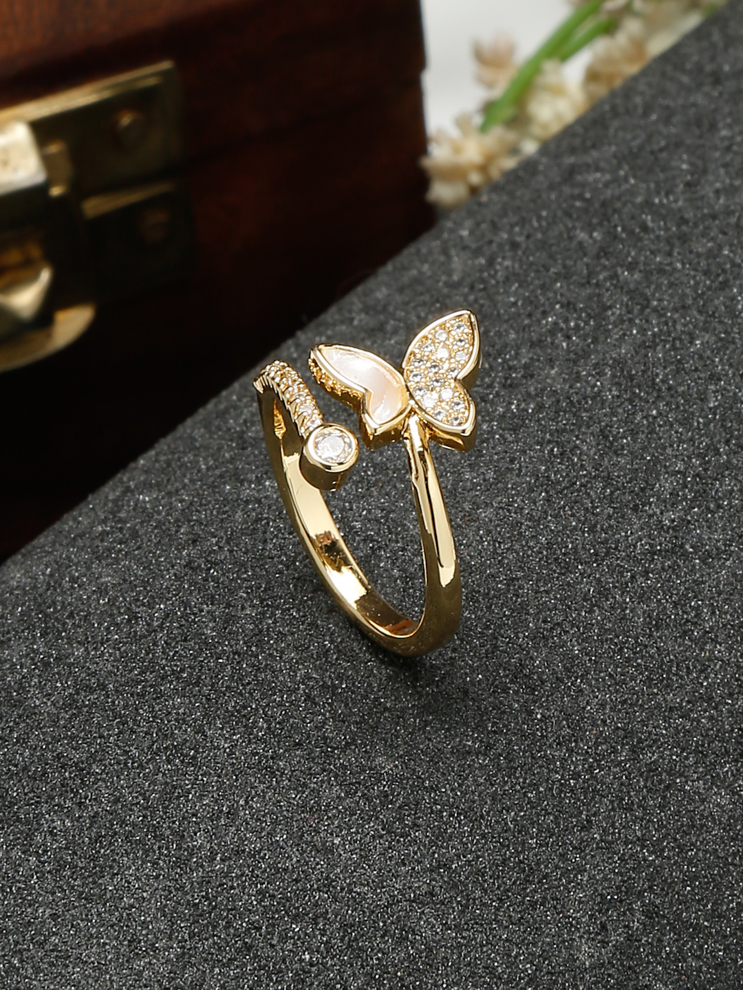 YouBella Jewellery for Women Celebrity Inspired Gold Plated Snake Motif Rings for Women and Girls (YBRG_20257) (Gold)