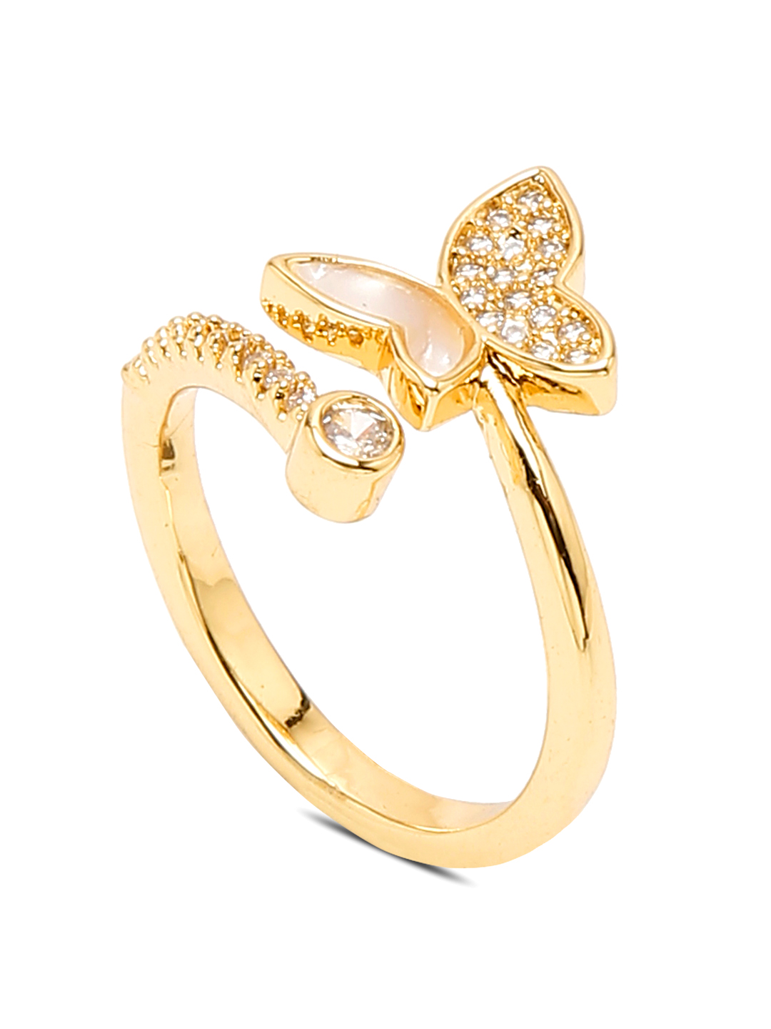 YouBella Jewellery for Women Celebrity Inspired Gold Plated Snake Motif Rings for Women and Girls (YBRG_20257) (Gold)