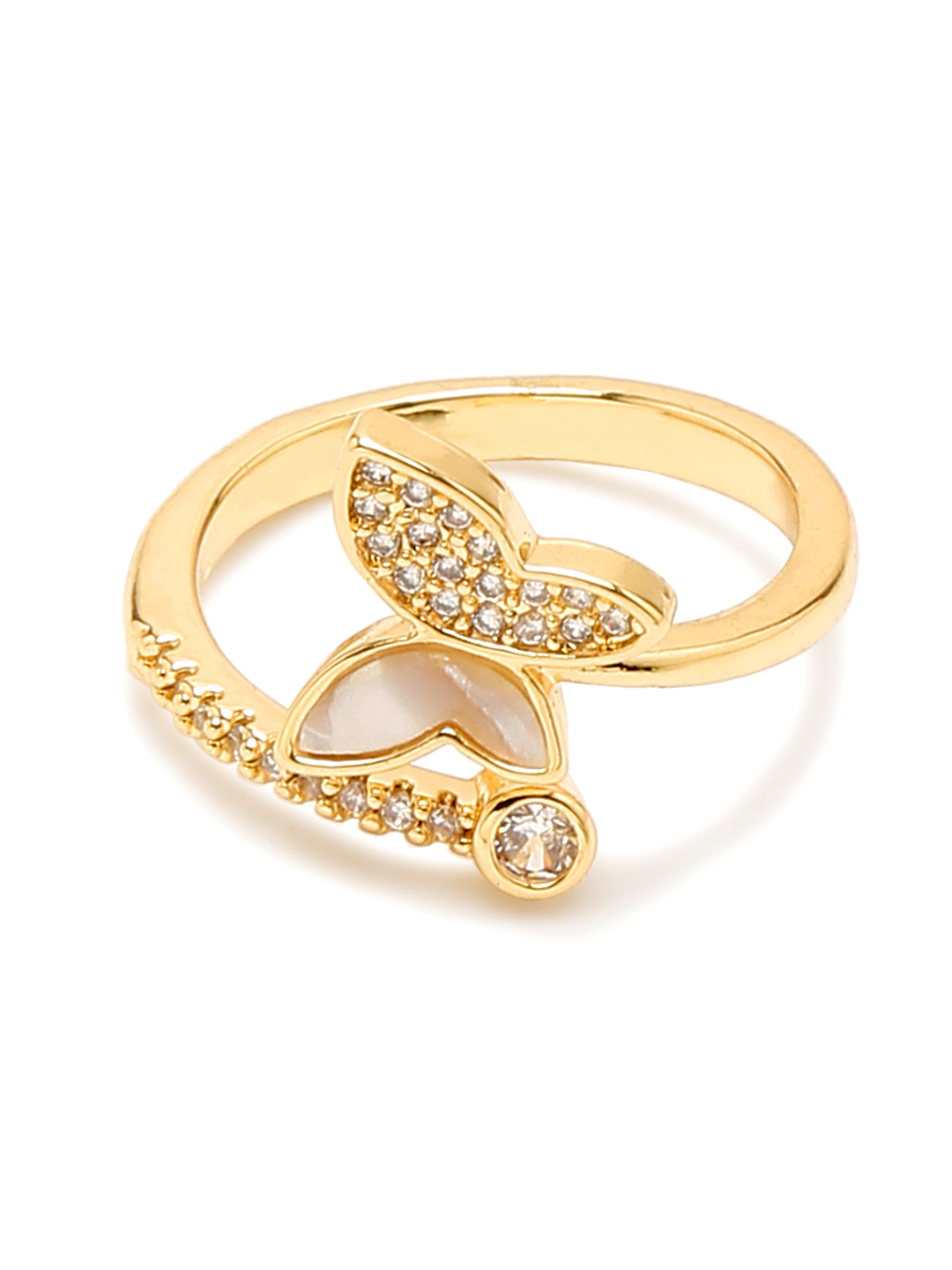 YouBella Jewellery for Women Celebrity Inspired Gold Plated Snake Motif Rings for Women and Girls (YBRG_20257) (Gold)