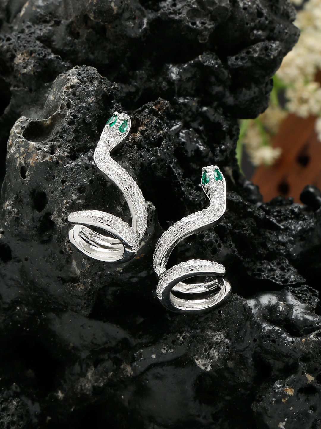 YouBella Jewellery for Women Celebrity Inspired Silver Plated Snake Motif Combo of 2 Rings for Women and Girls (YBRG_20259) (Silver)