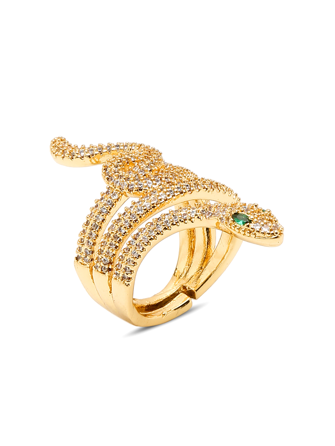 YouBella Jewellery for Women Celebrity Inspired Gold Plated Snake Motif Rings for Women and Girls (YBRG_20260) (Gold)