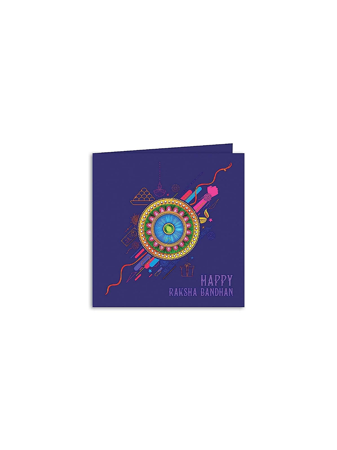 YouBella Designer Bracelet Rakhi and Greeting Card Combo Set for Brother Raksha Bandhan Gift for Brother (Style 2)