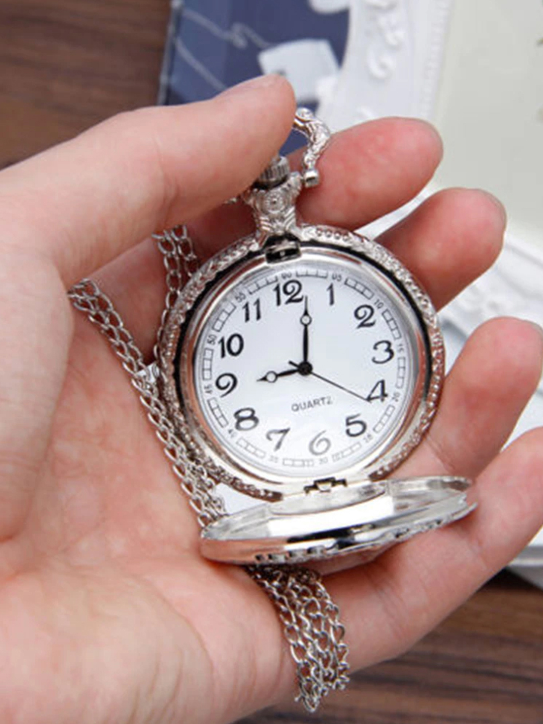 YouBella Pocket Watch Pendant with Chain for Husband Unique Memorable Gift Dual Purpose Stainless Steel Clock for Men (YBWATCH_0030)