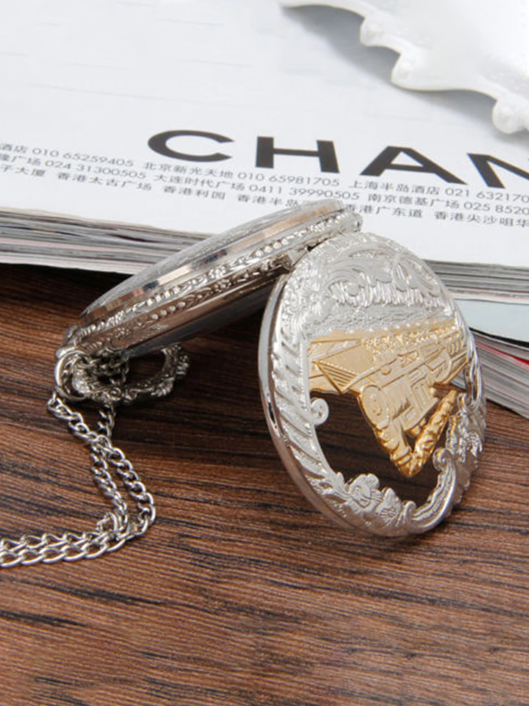 YouBella Pocket Watch Pendant with Chain for Husband Unique Memorable Gift Dual Purpose Stainless Steel Clock for Men (YBWATCH_0030)