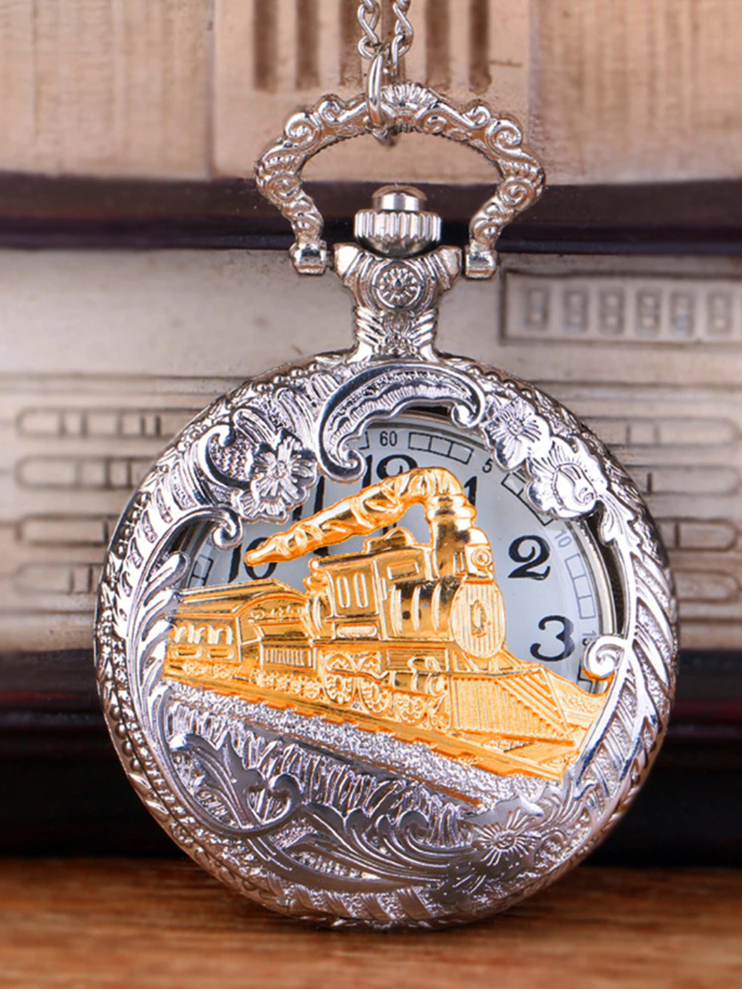 YouBella Pocket Watch Pendant with Chain for Husband Unique Memorable Gift Dual Purpose Stainless Steel Clock for Men (YBWATCH_0030)