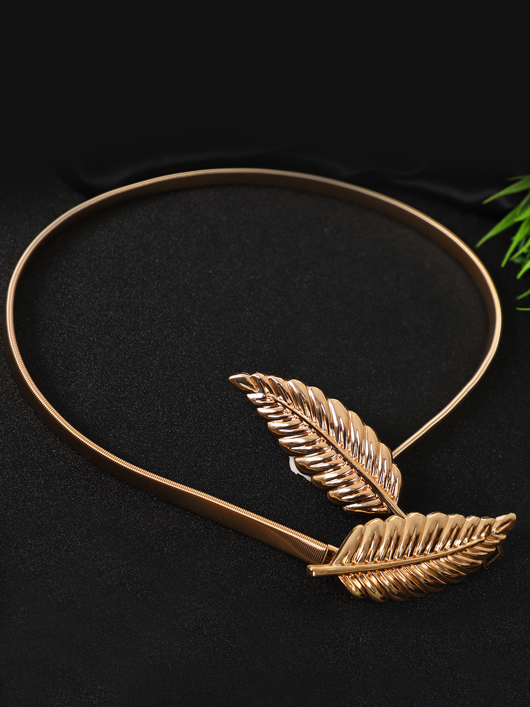 YouBella Jewellery Celebrity Inspired Adjustable Metal Plate Type Golden Kamarband Waist Belt for Women/Girls (Style 1)