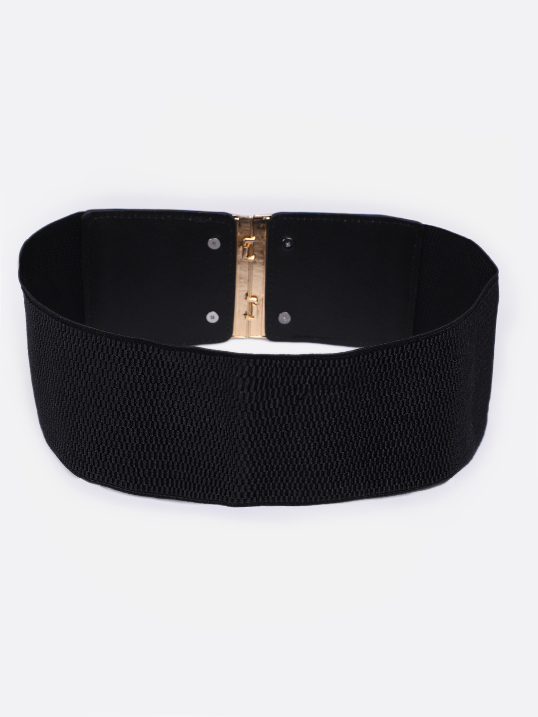 YouBella Women Fashion Jewellery Gold-Toned Stretchable Black Waist Belt With Black leather  for Women and Girls