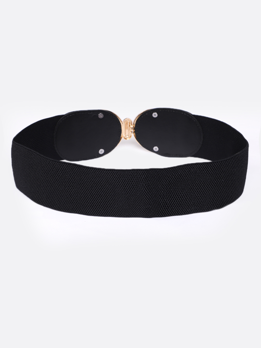 YouBella Women Fashion Jewellery Gold-Toned Stretchable Black Waist Belt With Black leather  for Women and Girls