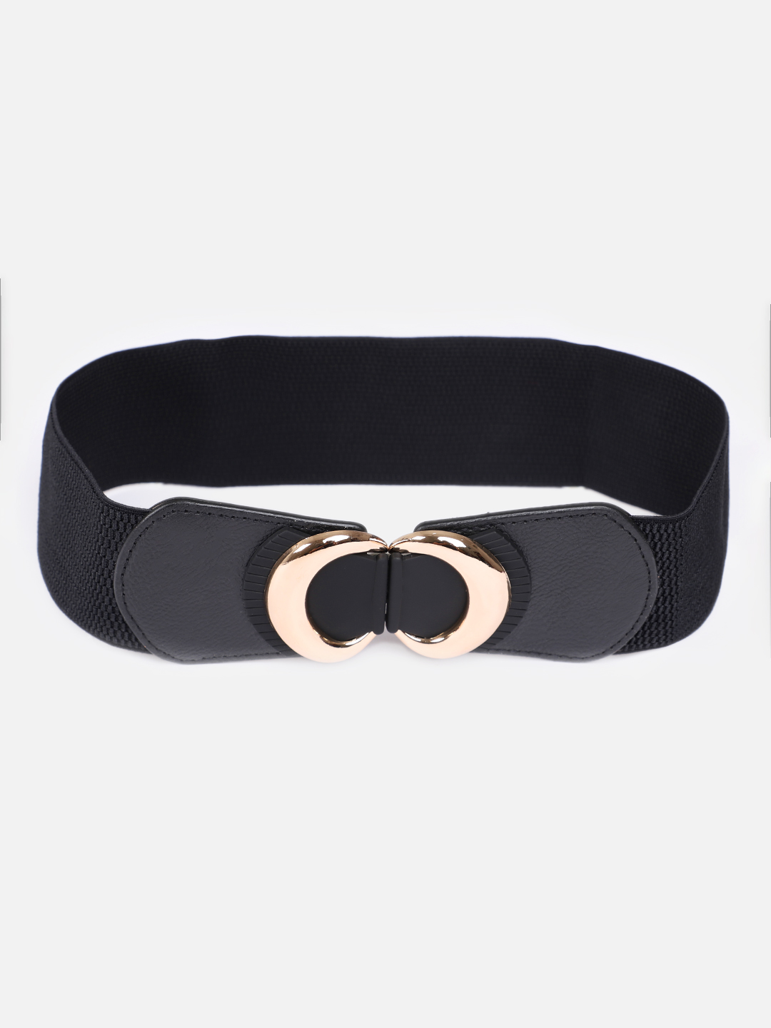 YouBella Women Fashion Jewellery Gold-Toned Stretchable Black Waist Belt With Black leather  for Women and Girls