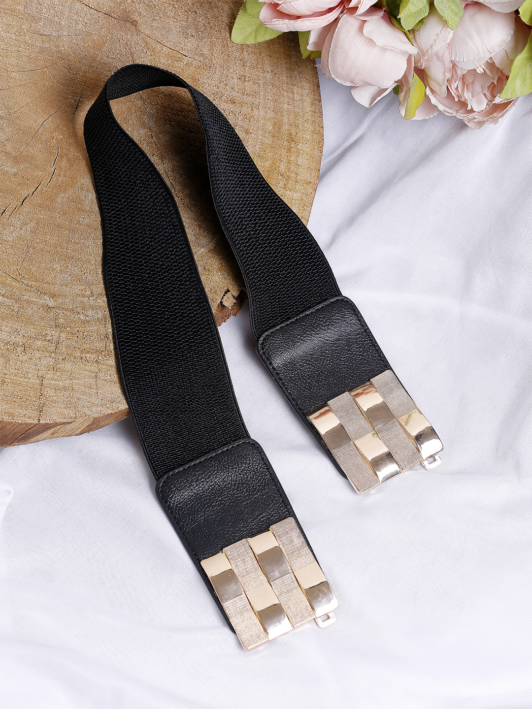 YouBella Jewellery Celebrity Inspired Adjustable Kamarband Waist Belt for Women/Girls (YB_Belt_11) (Black), Large