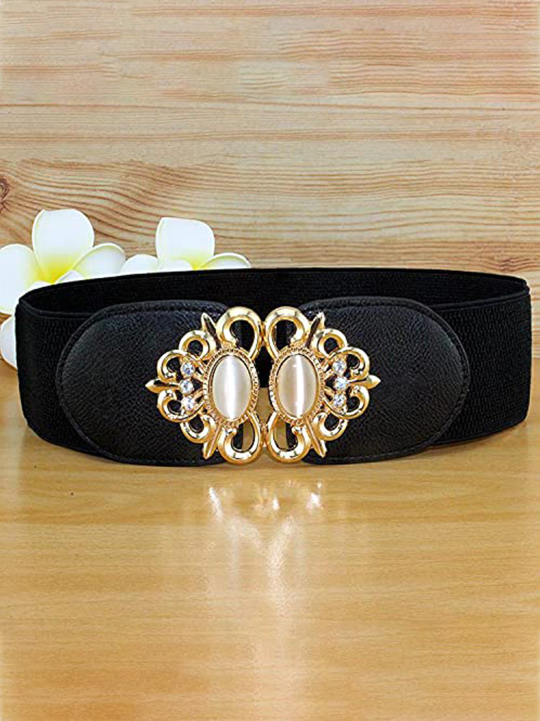 YouBella Jewellery Celebrity Inspired Adjustable Kamarband Waist Belt for Women/Girls (YB_Belt_30) (Black)