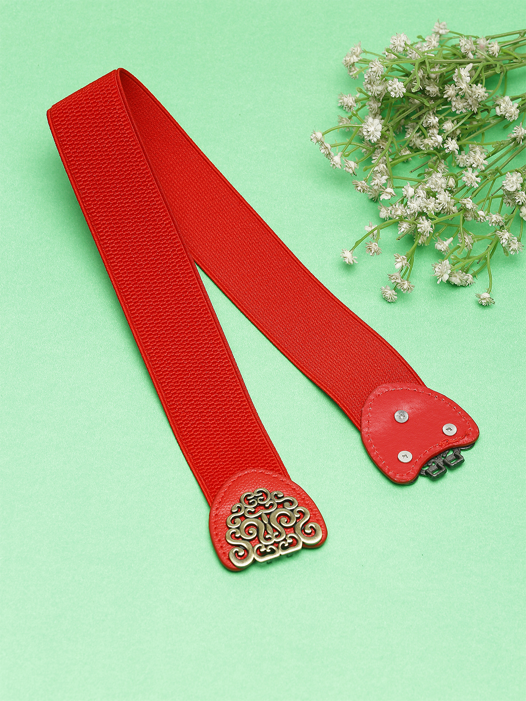 YouBella Jewellery Celebrity Inspired Adjustable Kamarband Waist Belt for Women/Girls (YB_Belt_37) (Red)