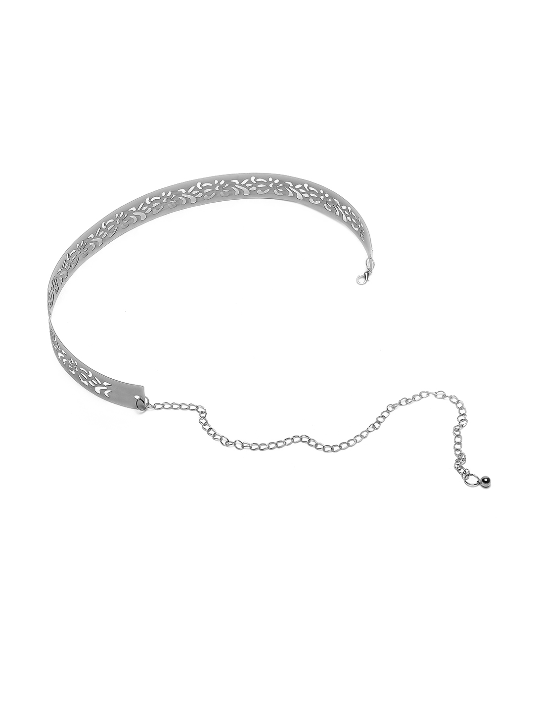 YouBella Jewellery Celebrity Inspired Adjustable Metal Plate Type Golden Kamarband Waist Belt for Women/Girls (Silver)